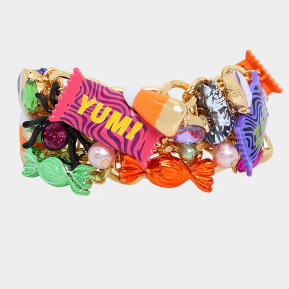 NWT ⚜️🍭⚜️ BETSEY JOHNSON GHOUL FRIENDS CANDY TOGGLE BRACELET MULTI - Picture 6 of 8
